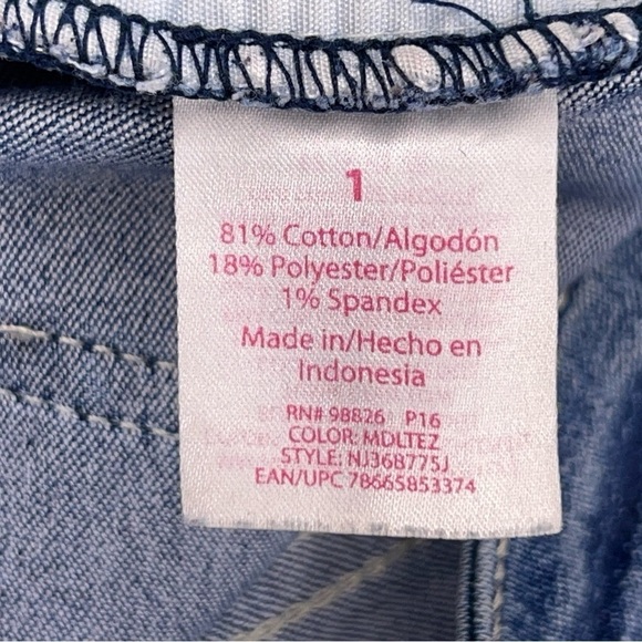 SIZE 1 NO BOUNDARIES BLUE JUNIORS SKINNY JEANS DISTRESSED STRETCH - Picture 10 of 11